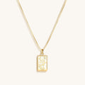 Charming Grace - White Enamel Libra Card Necklace - Che Cose Belle