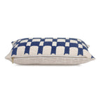 Checkered Block Printed Pillow - Indigo - Che Cose Belle