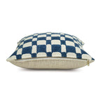 Checkered Block Printed Pillow - Indigo - Che Cose Belle