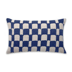 Checkered Block Printed Pillow - Indigo - Che Cose Belle