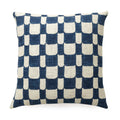 Checkered Block Printed Pillow - Indigo - Che Cose Belle