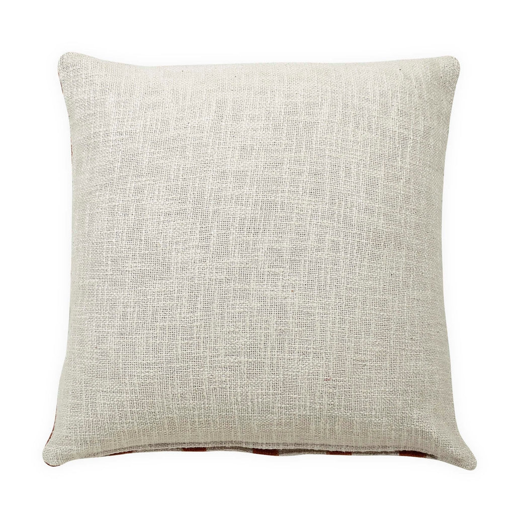 Checkered Block Printed Pillow - Rust - Che Cose Belle