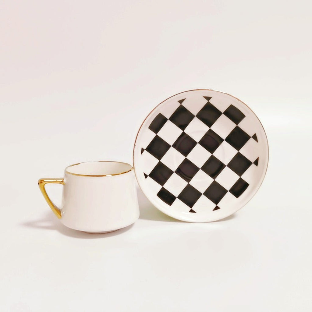 Checkered Espresso Cups - Set of 6 - Che Cose Belle