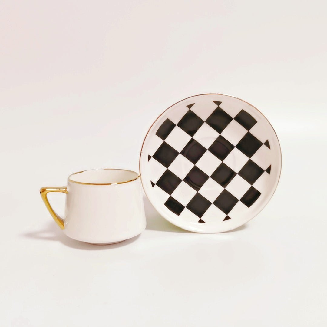 Checkered Espresso Cups - Set of 6 - Che Cose Belle