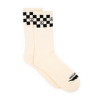 Checkered Peace Crew Sock - Eggshell - Che Cose Belle
