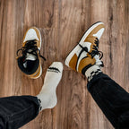Checkered Peace Crew Sock - Eggshell - Che Cose Belle