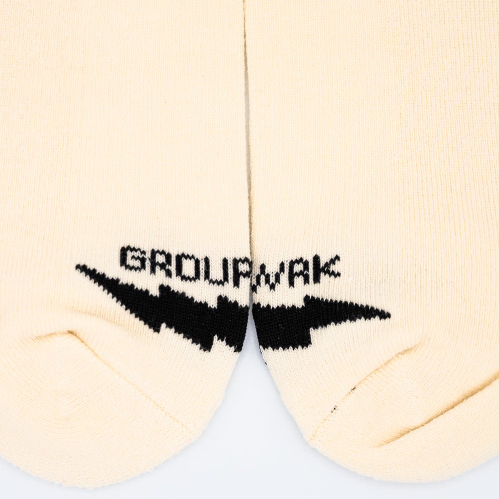 Checkered Peace Crew Sock - Eggshell - Che Cose Belle
