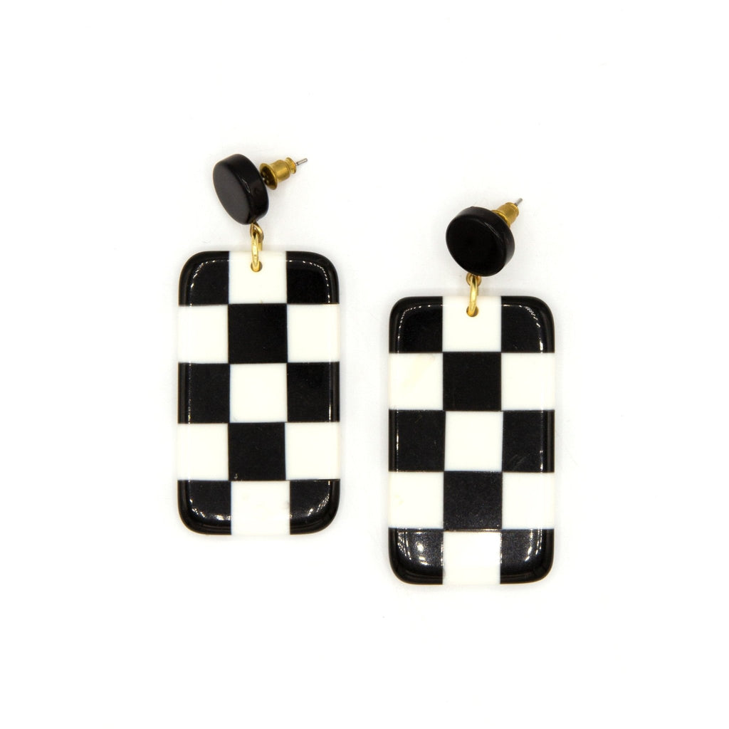 Checkered Resin Earrings - Che Cose Belle