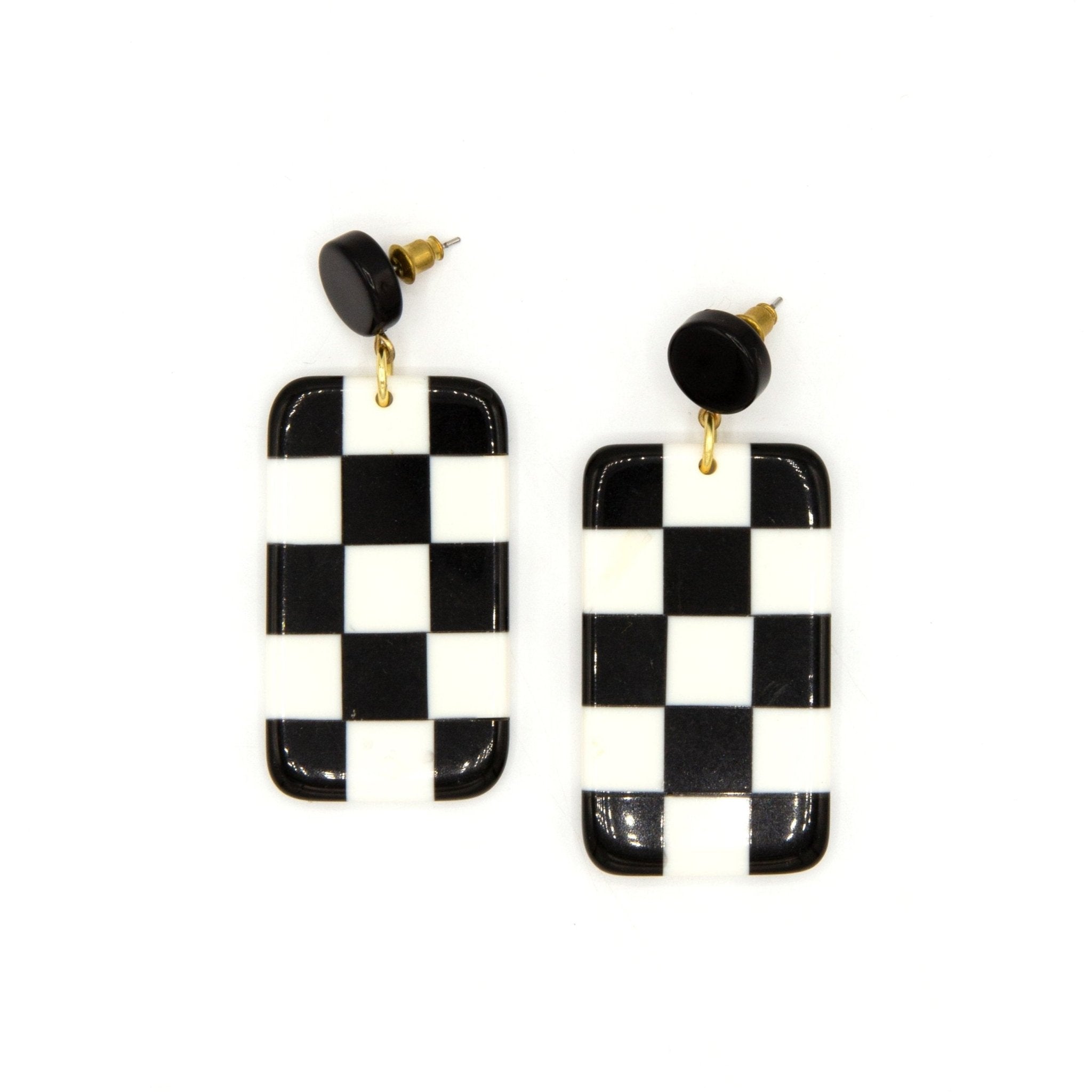 Checkered Resin Earrings - Che Cose Belle