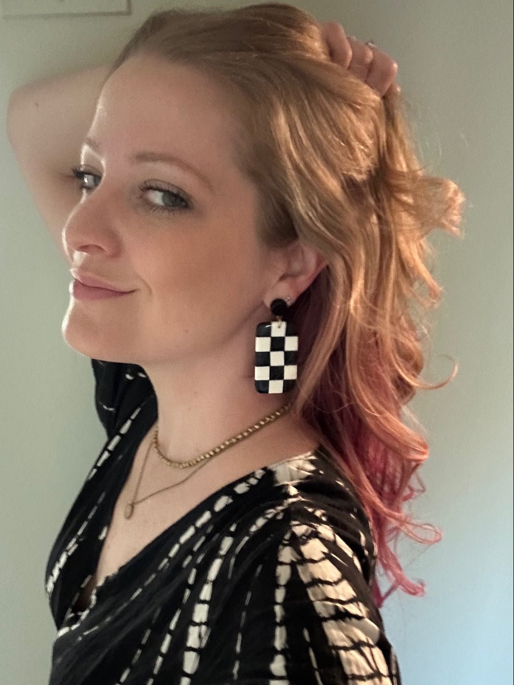 Checkered Resin Earrings - Che Cose Belle