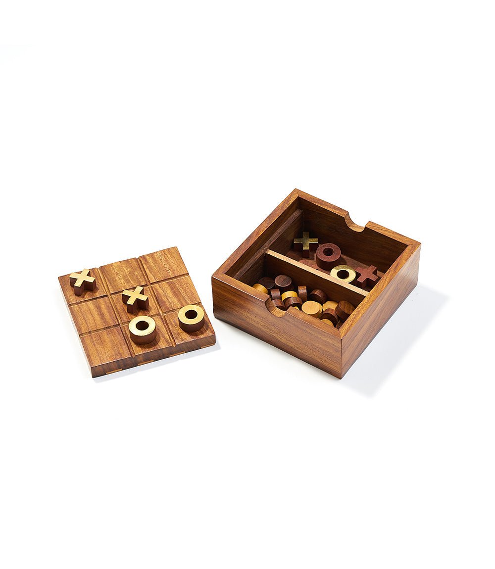 Checkers and Tic Tac Toe Game Set - Handcrafted Wood - Che Cose Belle