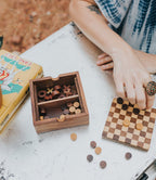 Checkers and Tic Tac Toe Game Set - Handcrafted Wood - Che Cose Belle