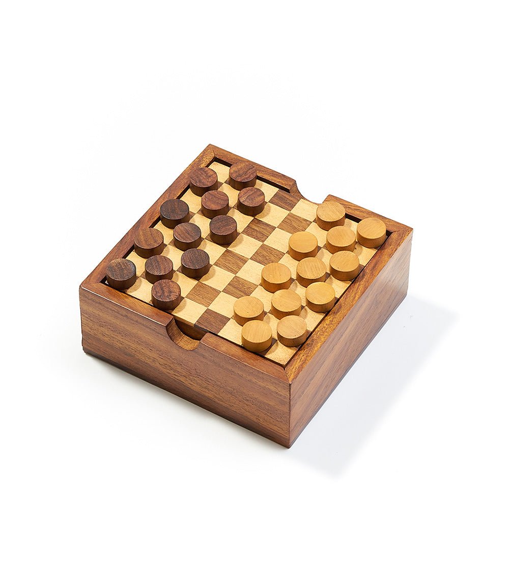 Checkers and Tic Tac Toe Game Set - Handcrafted Wood - Che Cose Belle