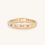 Cheerful Outlook Multi Color Enamel Mother of Pearl Bracelet - Che Cose Belle