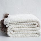 Chenille Throw with Pom Poms - 51"x63" - Che Cose Belle