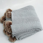 Chenille Throw with Pom Poms - 51"x63" - Che Cose Belle
