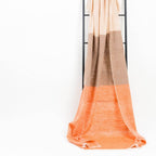 Chestnut Orange Cream Brown Color Block Handwoven Soft Merino Throw - Che Cose Belle