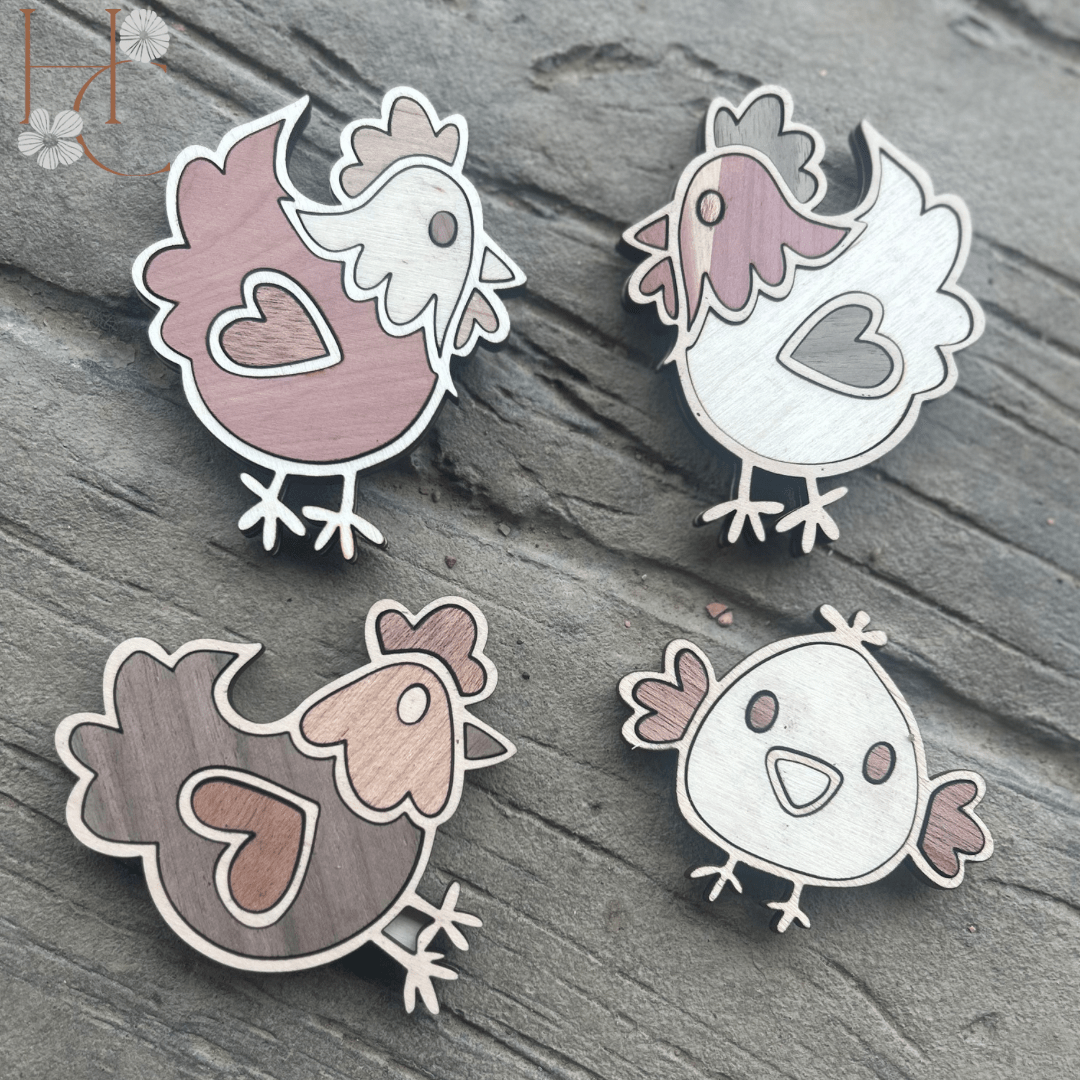 Chicken Wood Magnet Set - Che Cose Belle