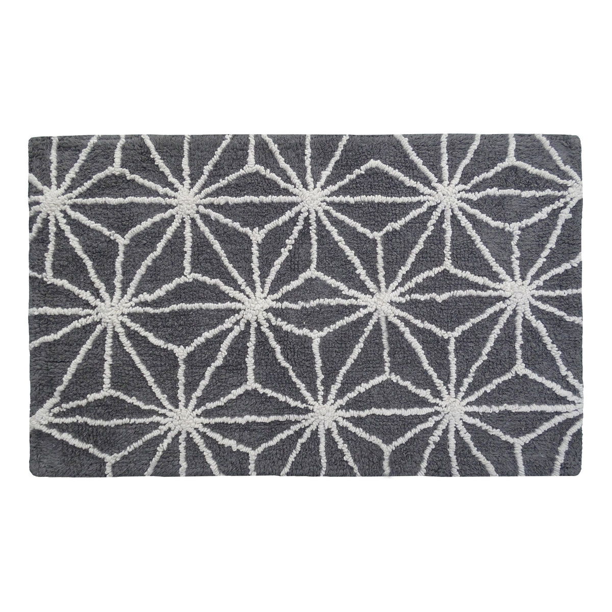 CHICOS HOME Bath Rug Geometric Pattern in Grey & Ivory - Che Cose Belle
