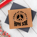 Child of the 70's Hippie Soul Graphic Leather Wallet - Che Cose Belle