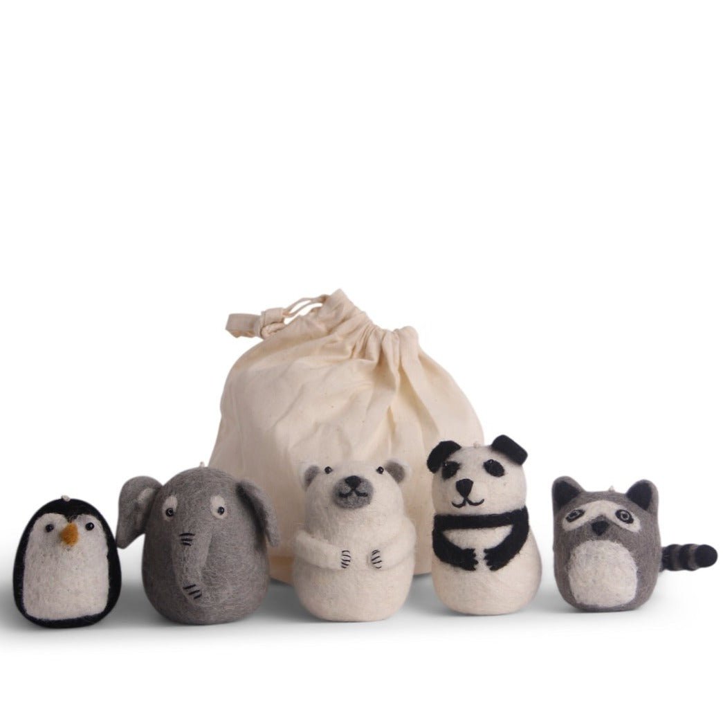 Children's Hanging Decoration Set - Zoo Animals (Set of 5) - Che Cose Belle