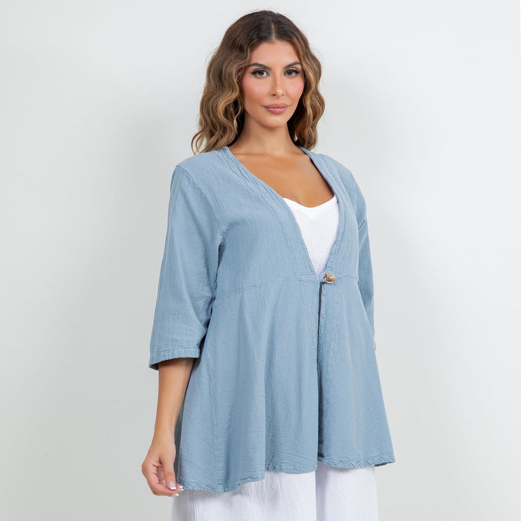Chinatown Elbow Length Cotton Gauze Jacket - Che Cose Belle