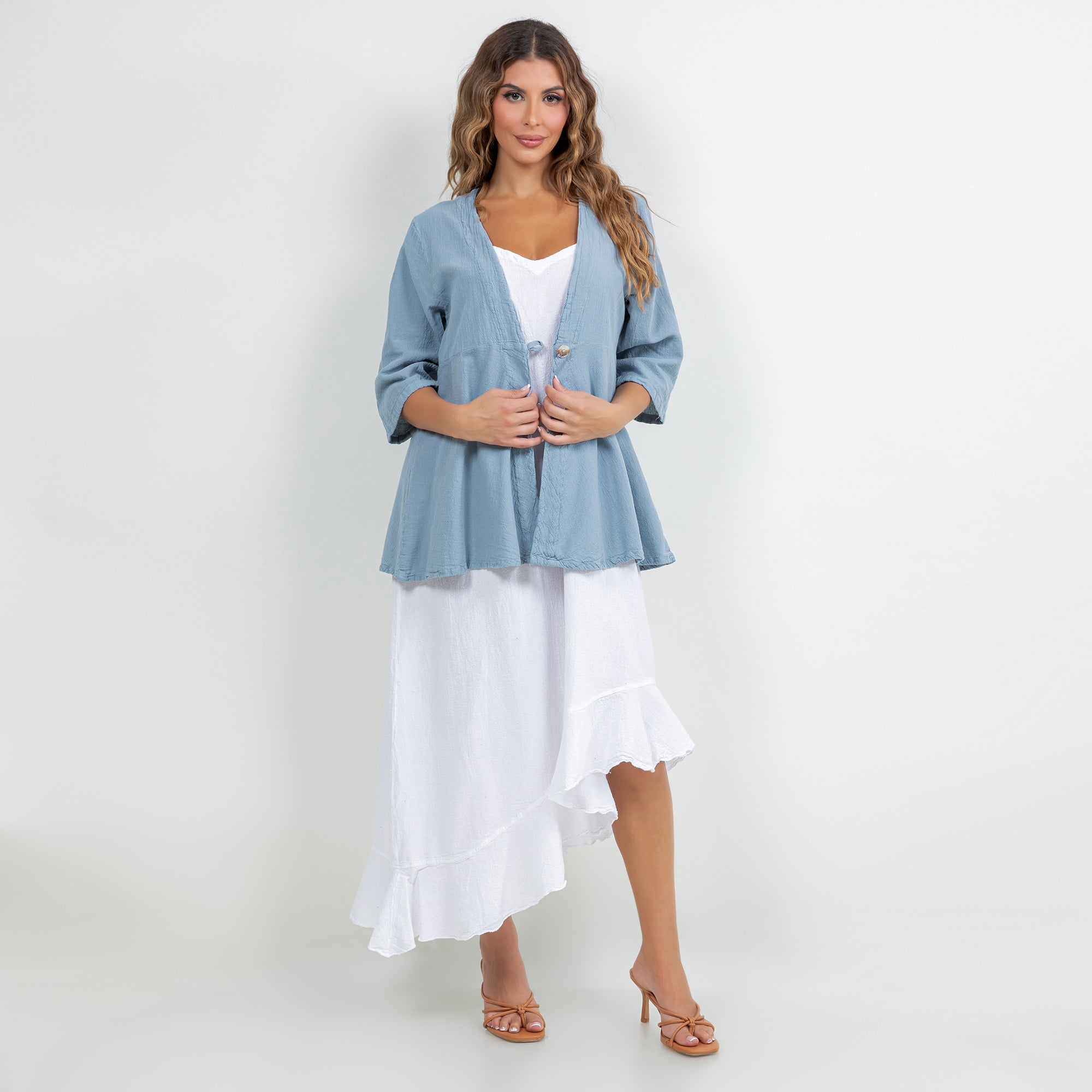 Chinatown Elbow Length Cotton Gauze Jacket - Che Cose Belle