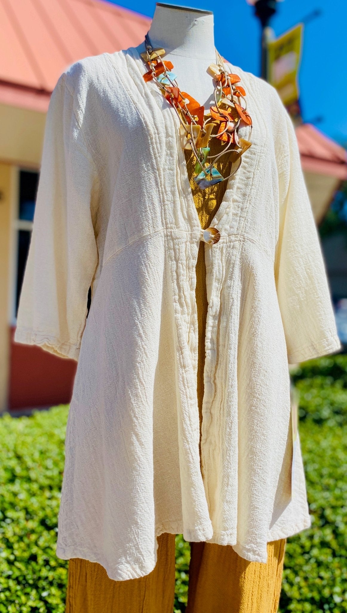 Chinatown Elbow Length Cotton Gauze Jacket - Che Cose Belle