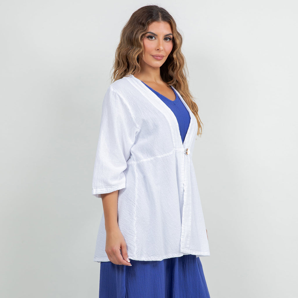 Chinatown Elbow Length Cotton Gauze Jacket - Che Cose Belle
