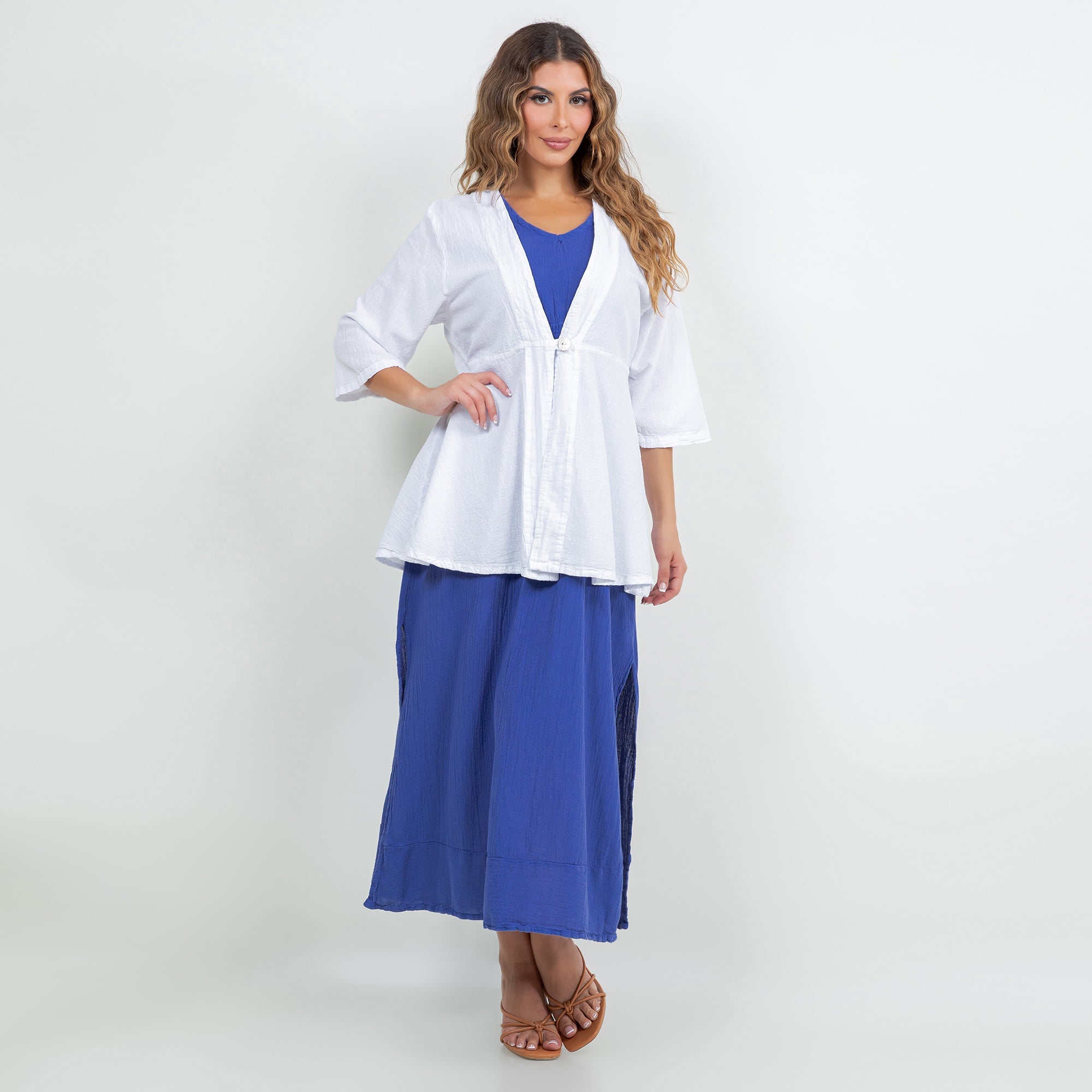 Chinatown Elbow Length Cotton Gauze Jacket - Che Cose Belle