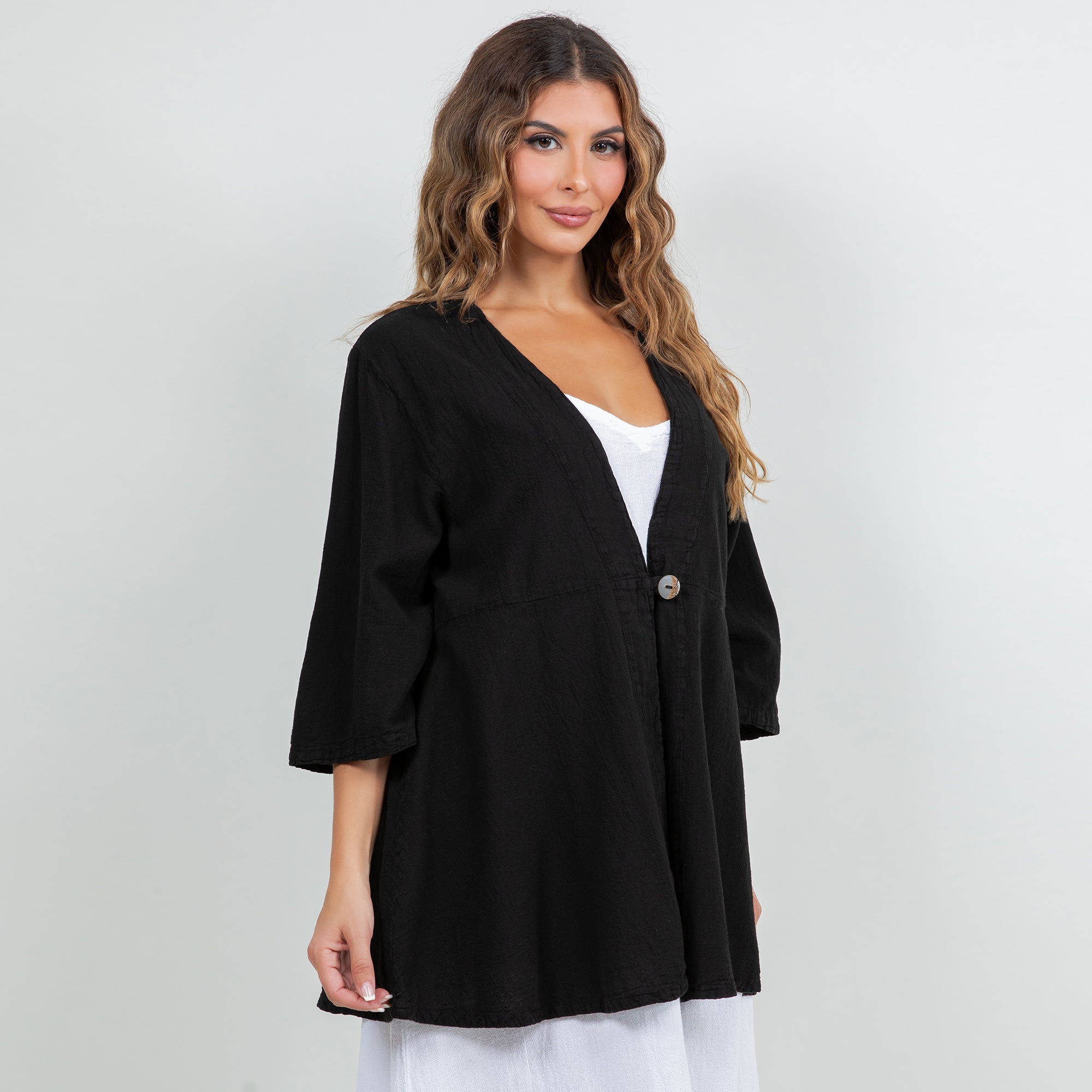 Chinatown Elbow Length Cotton Gauze Jacket - Che Cose Belle