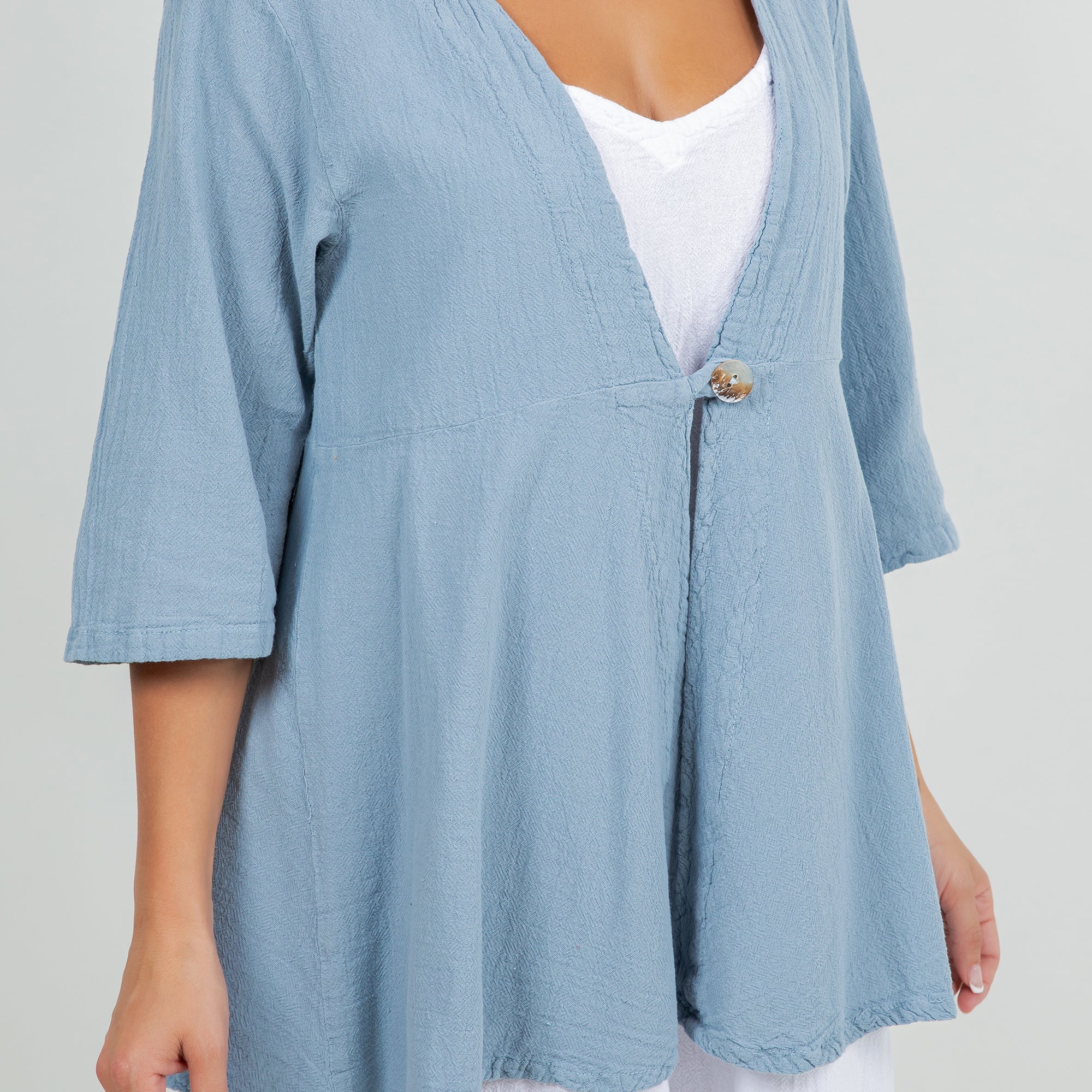 Chinatown Elbow Length Cotton Gauze Jacket - Che Cose Belle