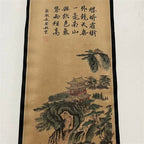 Chinese Ancient Paper Calligraphy Paintings Scrolls Famous Murals Wangyun Attic Pavilion Four Pairs of Artwork Decorations - Che Cose Belle