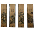 Chinese Ancient Paper Calligraphy Paintings Scrolls Famous Murals Wangyun Attic Pavilion Four Pairs of Artwork Decorations - Che Cose Belle