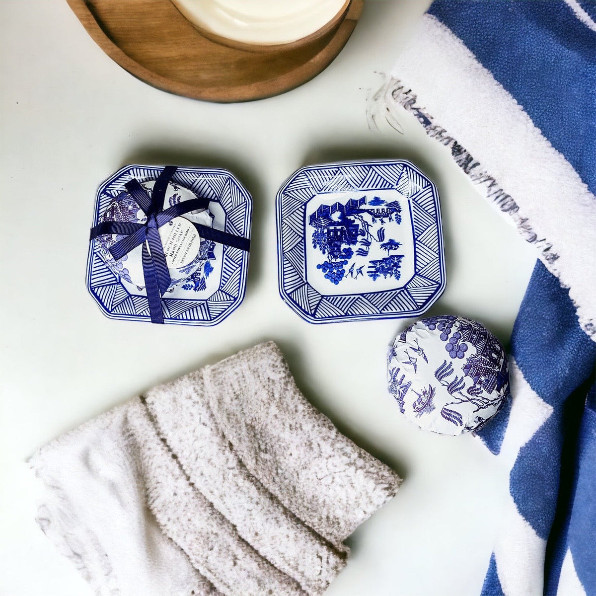 Chinoiserie Soap And Trinket Dish Set - Decorative Ceramic Soap Tray Gift