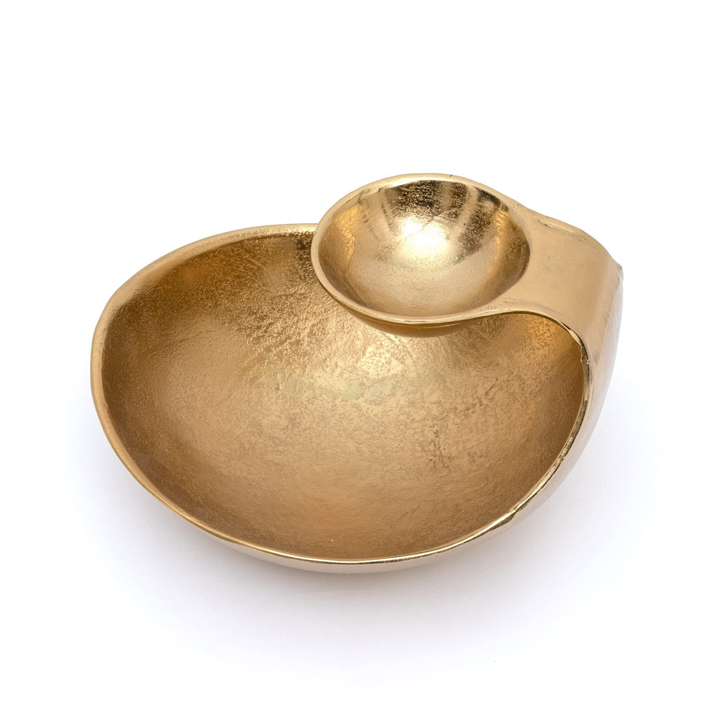 Chip and Dip Serving Bowl Gold Brass Tiered Snack, Candy & Salad Bowl - Che Cose Belle