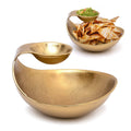 Chip and Dip Serving Bowl Gold Brass Tiered Snack, Candy & Salad Bowl - Che Cose Belle