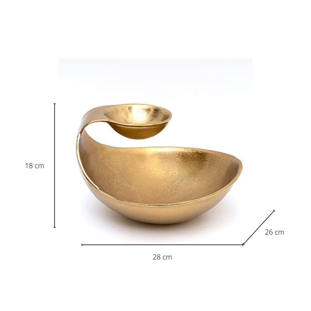 Chip and Dip Serving Bowl Gold Brass Tiered Snack, Candy & Salad Bowl - Che Cose Belle