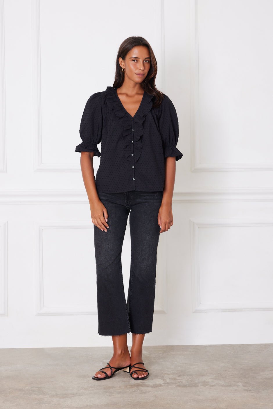 Chloe Shirt in Black Solid - Che Cose Belle