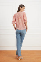 Chloe Shirt in Chili Vintage Bloom - Che Cose Belle