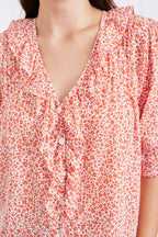 Chloe Shirt in Chili Vintage Bloom - Che Cose Belle