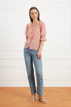 Chloe Shirt in Chili Vintage Bloom - Che Cose Belle