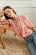 Chloe Shirt in Chili Vintage Bloom - Che Cose Belle