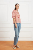 Chloe Shirt in Chili Vintage Bloom - Che Cose Belle