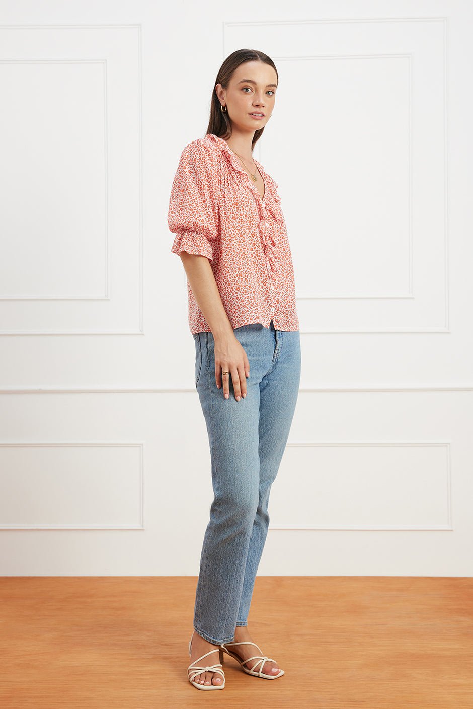 Chloe Shirt in Chili Vintage Bloom - Che Cose Belle