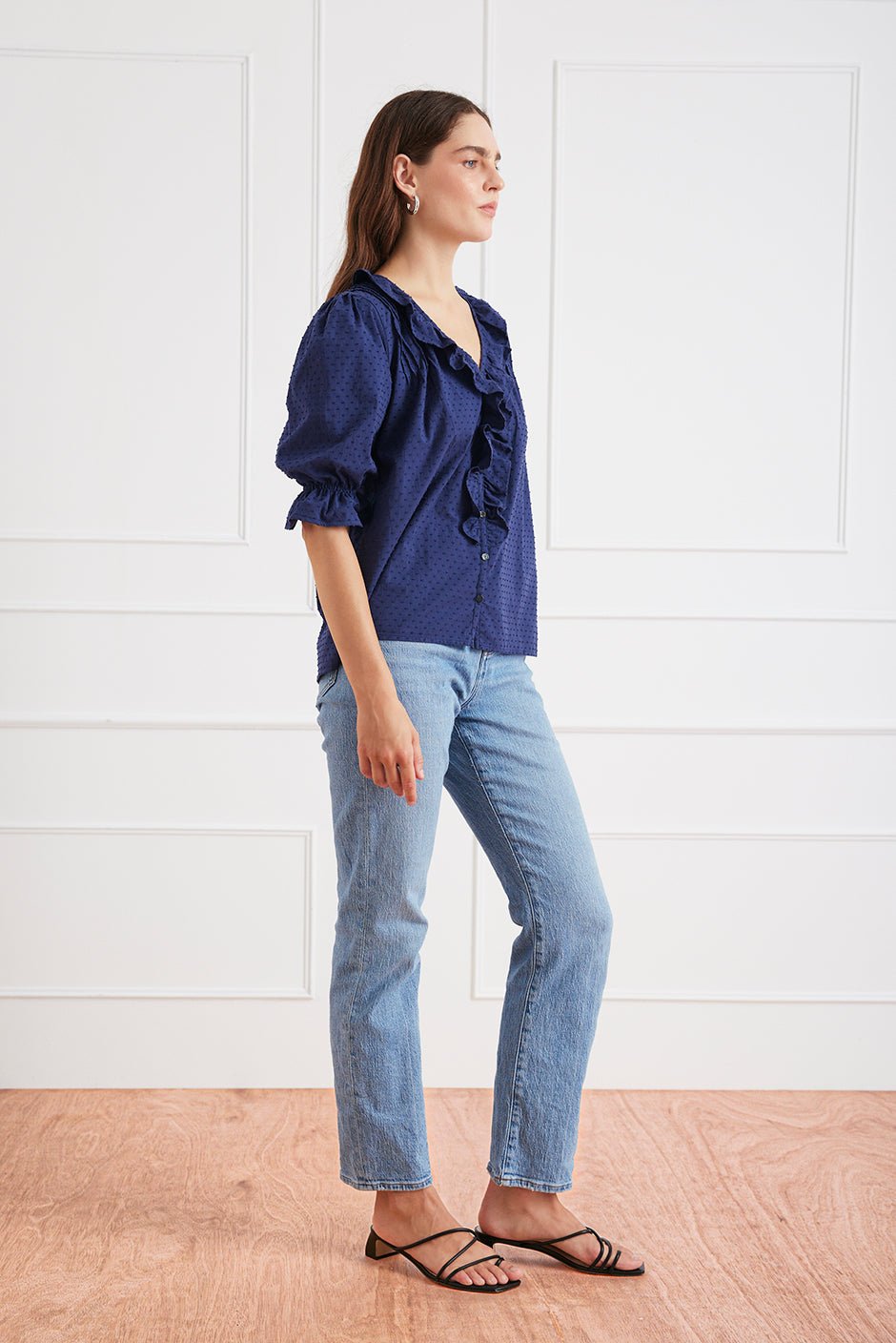 Chloe Shirt in Navy Solid - Che Cose Belle