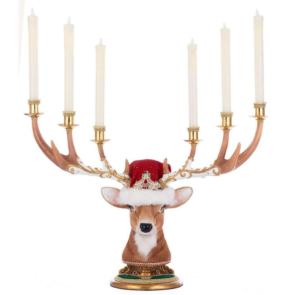 Christmas Ball Deer Head Candelabra by Katherine's Collection - Che Cose Belle