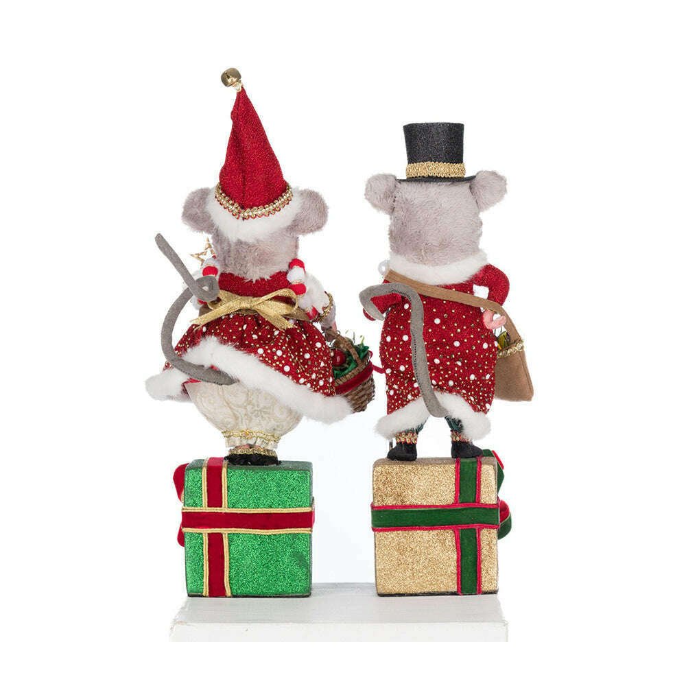 Christmas Ball Mouse Stocking Holder Assortment of 2 by Katherine's Collection - Che Cose Belle