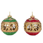 Christmas Ball Tabletop Ornament with Tea Light Assortment of 2 by Katherine's Collection - Che Cose Belle