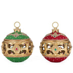 Christmas Ball Tabletop Ornament with Tea Light Assortment of 2 by Katherine's Collection - Che Cose Belle